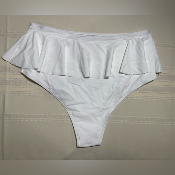 White High Waisted Bikini Bottoms - Picture 2 of 2